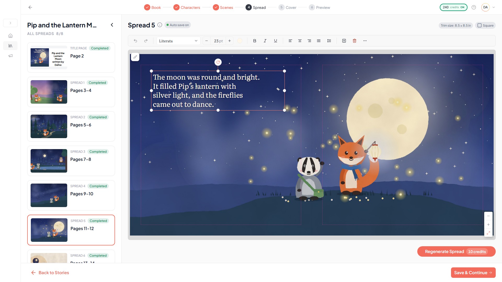 AI web app for creating illustrated children's books
