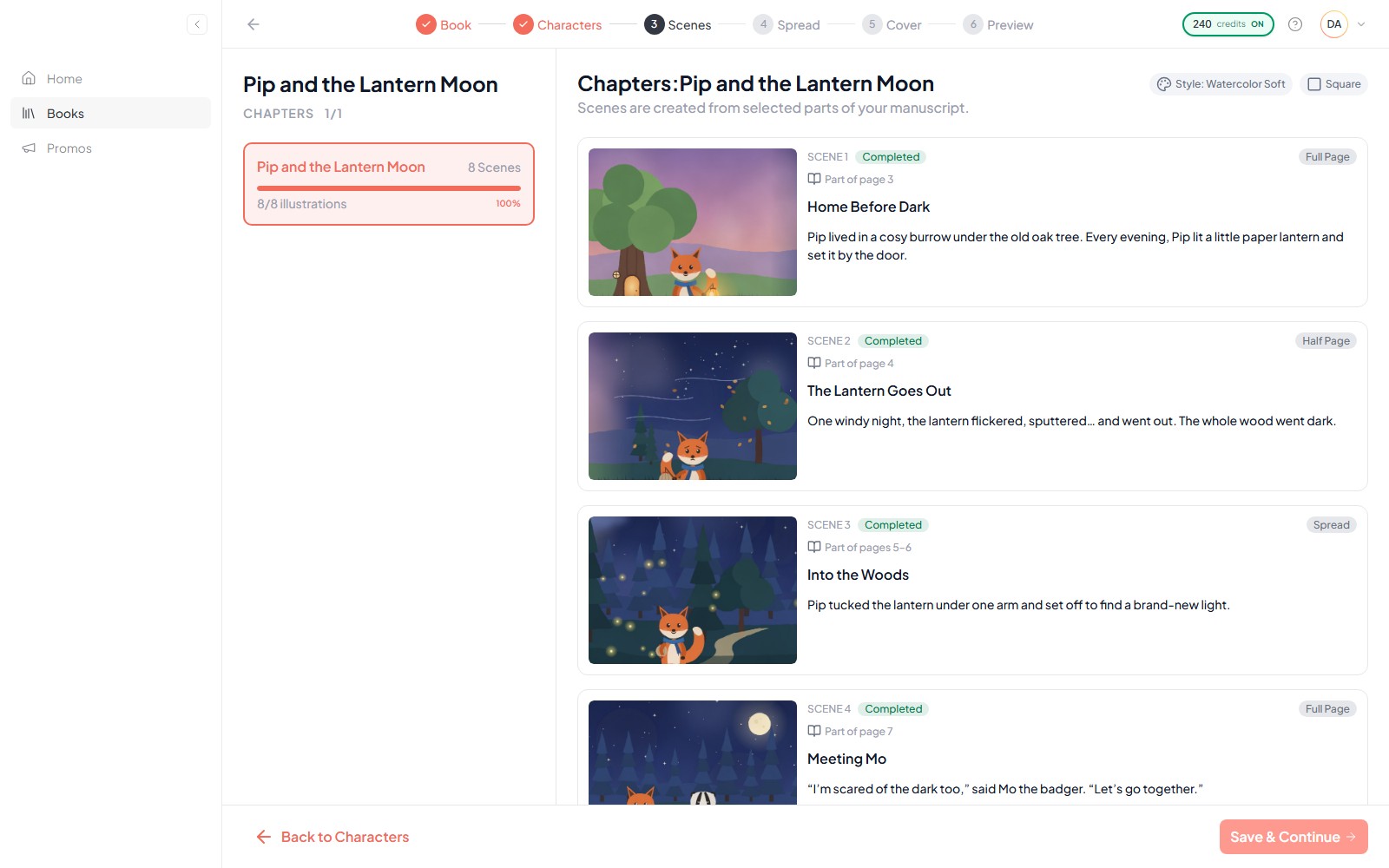 AI web app for creating illustrated children's books — screenshot 3