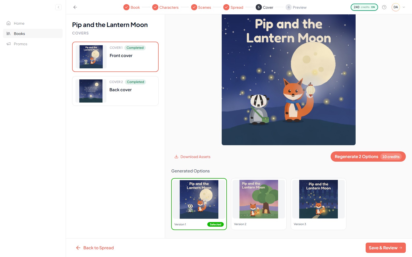 AI web app for creating illustrated children's books — screenshot 4