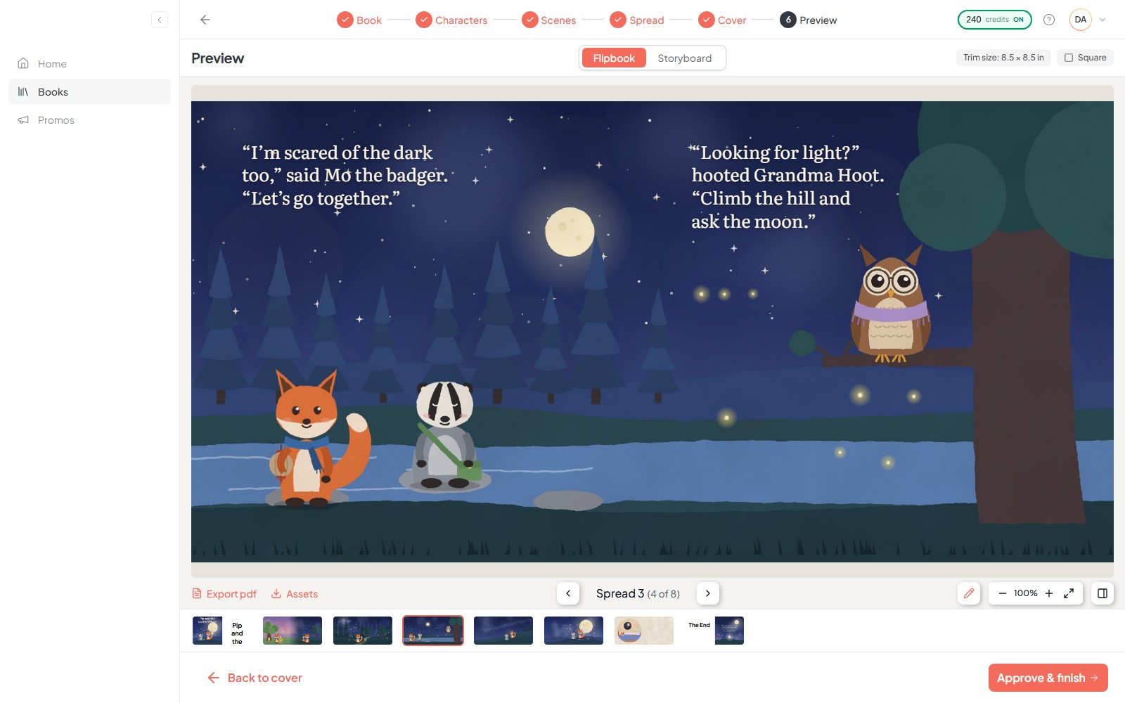 AI web app for creating illustrated children's books — screenshot 5