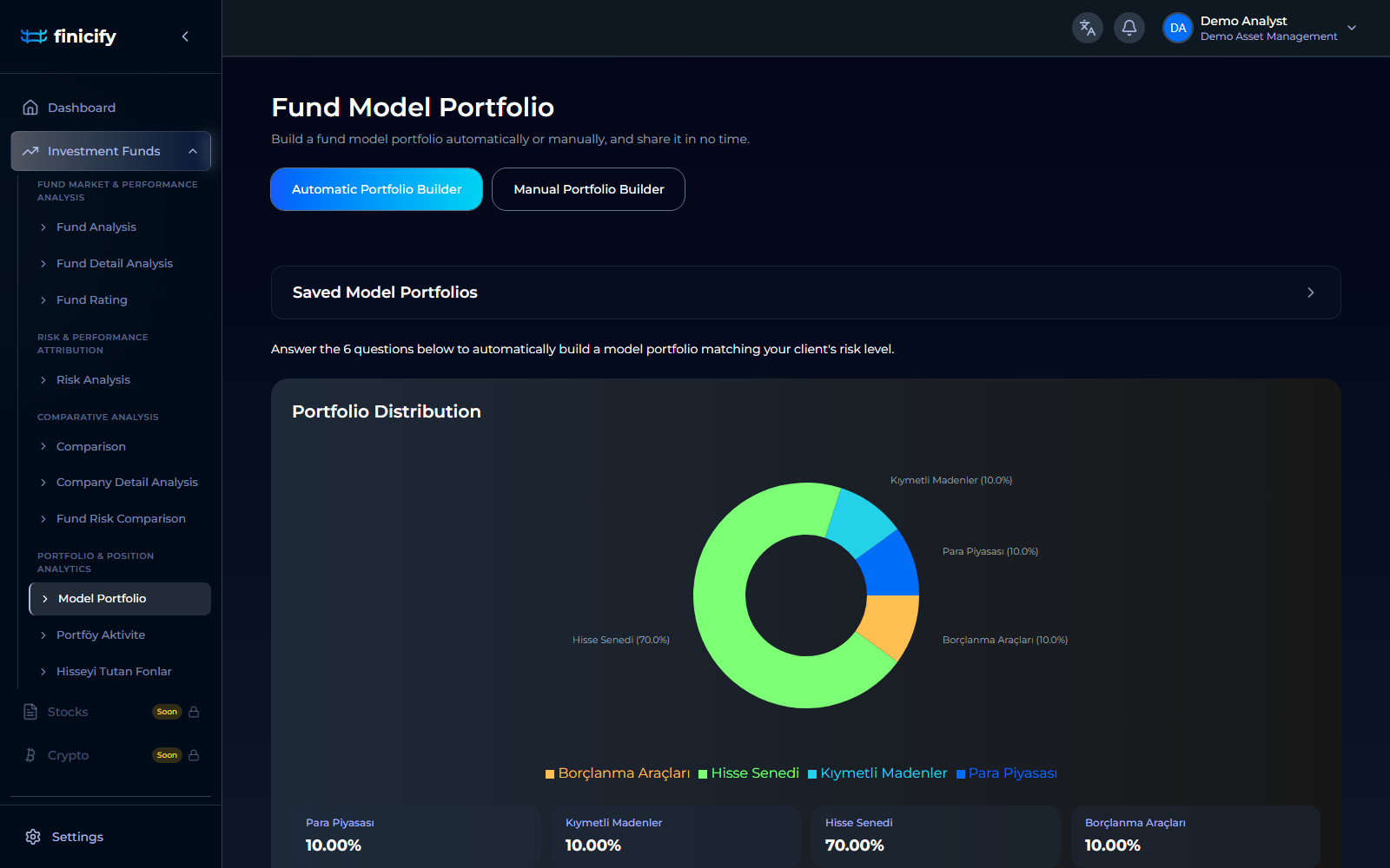 Fund analytics and reporting web app for Finicify — screenshot 4