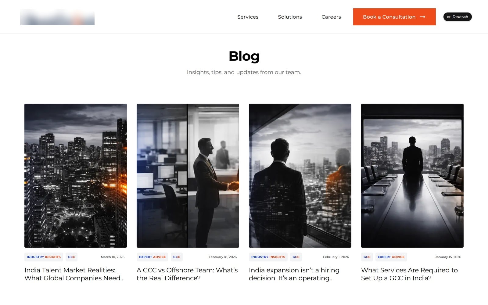 Website and CMS for an India Expansion Consultancy — screenshot 2