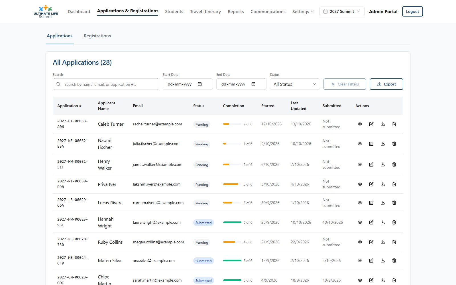 Admissions and Payments Platform for Ultimate Life Summit — screenshot 1